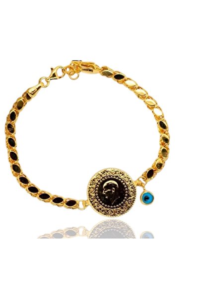 Hakan Güler Kuyumculuk 22 Ayar Çeyrek Altınlı Pullu Model Bileklik