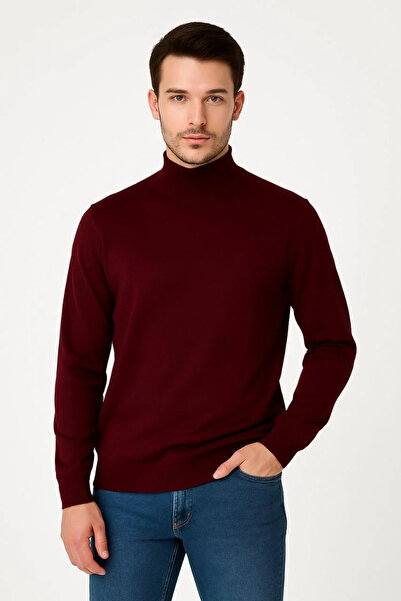 GökTR Men's Half Turtleneck Knitwear Sweater Soft Textured Cotton Fine Weaving, Long Sleeve Casual Regular Fit