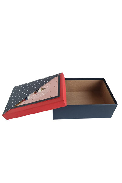 DODOMAR 16×23×9 cm Red Black Polka Dot Rectangular Luxury Christmas Gift Box with Card Pocket