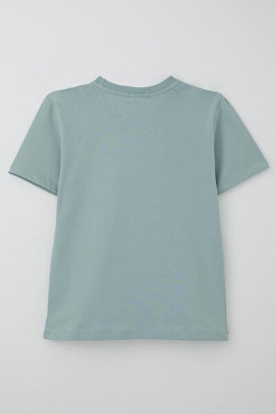 Breeze Boy's T-Shirt Reflection Effect Lettering Printed 8-14 Years, Aqua Green