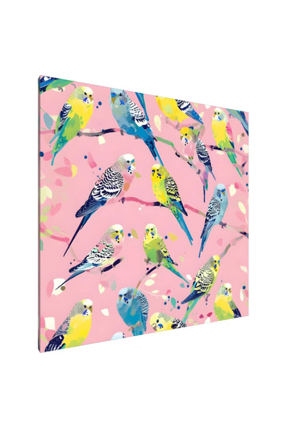 PozaTablou Tablou pe pânză: Parada papagalilor pastel 80x80 cm