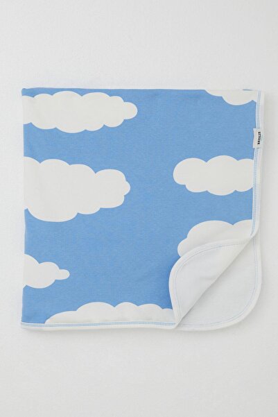 Breeze Newborn Baby Blanket Cloud Patterned Standard, Blue
