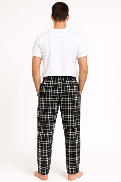 Pemilo Men's Patterned Pocketed Single Bottom Black