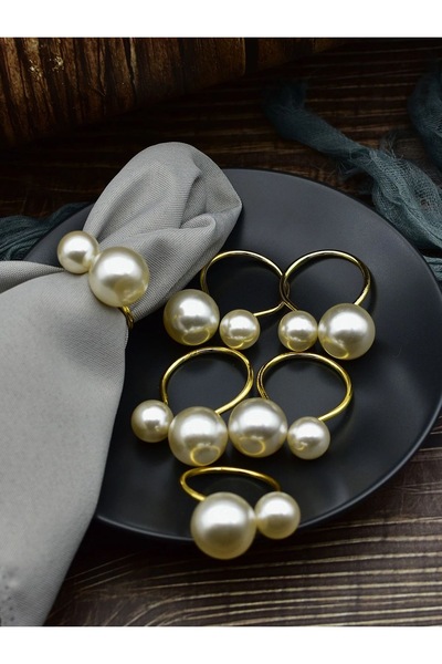 MODA 12’ li Gold inci detaylı peçete yüzüğü