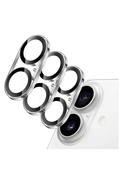 Generic ثلاثة ملصقات حماية زجاجية لعدسة كاميرا آيفون 17، شفافة/سوداء