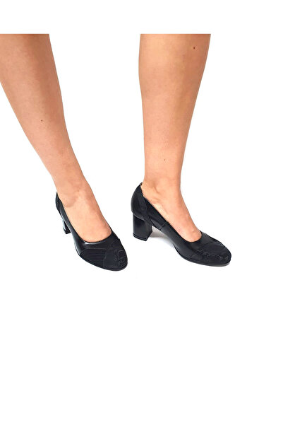 Catinca Shoes Women's leather shoes – Black Box with Black Suede and Black Snake – C 33 NBASN