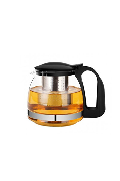Kitchen Design Lab Isıya Dayanıklı Çelik Süzgeçli Şeffaf Cam Çay Demliği 1500...