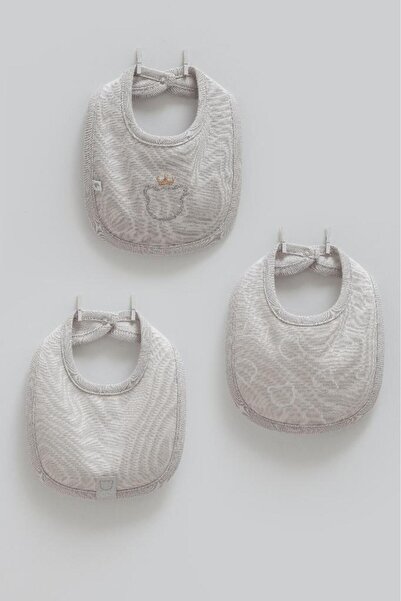 Caramell 100% Cotton Very Cool 3-Piece Baby Bib Crml.One1874 Gray