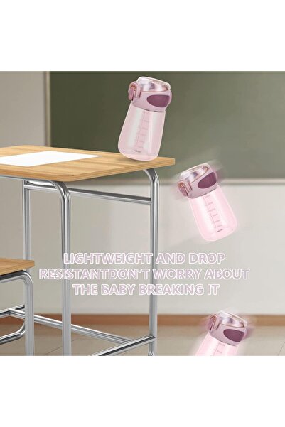 Genericc زجاجة مياه جويز للأطفال - كوب شرب مقاوم للكسر مع ماصة، مانع للتسرب، ...