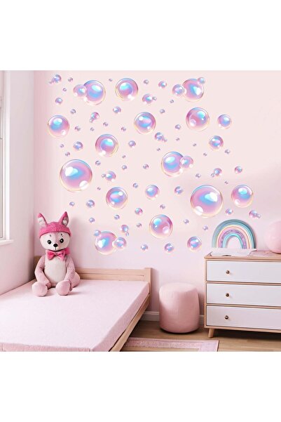 Amimagen ملصقات حائط فقاعية ملونة - ملصقات ذات طابع محيطي لغرفة نوم الأطفال و...