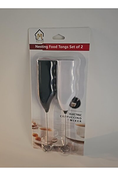 MT خفاق كابتشينو كهربائي محمول باليد 2حبة - صانع رغوة الحليب