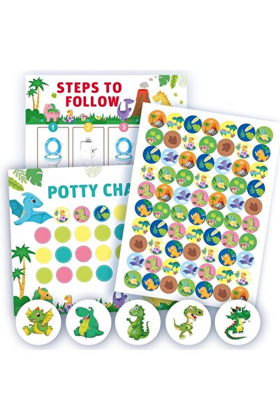 KOWVOWZ مخطط مكافآت التدريب على استخدام المرحاض مع ملصقات الديناصورات - مخطط ...
