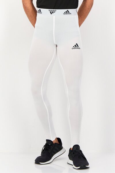 adidas Men Sportswear Fit Brand Logo Training Tights, White Combo