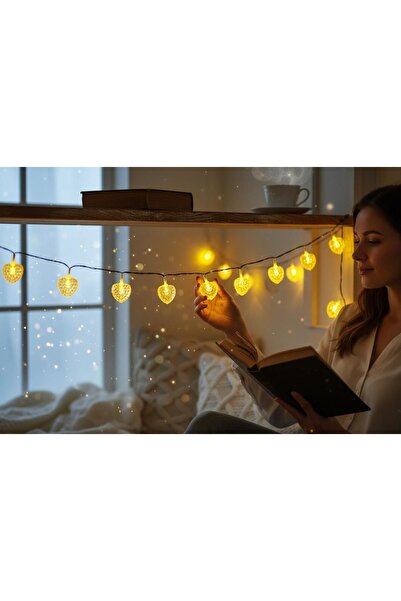 Partini Renklendir 3 Metre Yaprak Kalp Led Işık