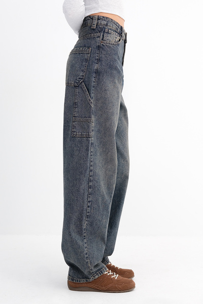 Addax Pantaloni baggy jean cu buzunare PN171