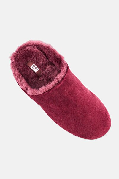Fitflop Women Chrissie Shearling Slip On Mules, Maroon