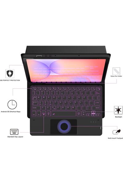 HYX Keyboard Case for Samsung Galaxy Tab S10 Lite/S9 FE/S10 FE/Tab S9