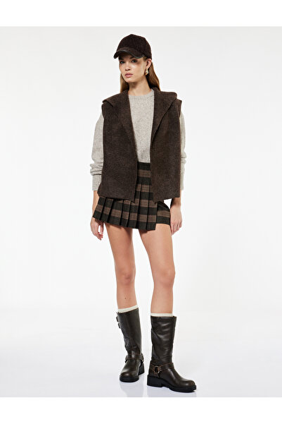 Koton Hooded Sleeveless Knitwear Vest