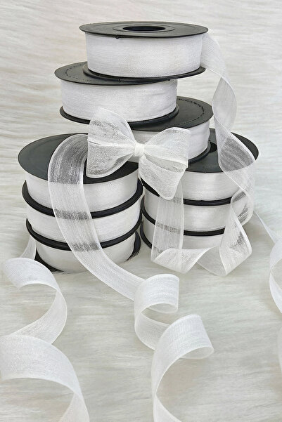 ZEYMERADE Λευκή λινό κορδέλα νοπέλι 2,5 εκ. 20 μέτρα, κορδέλα διακόσμησης δώρου ειδικής ημέρας για προσωπικό δώρο