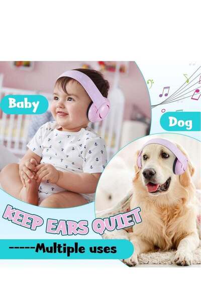 Generic Kids Ear Protection Noise Cancelling with Adjustable Headband - Blue/White/Pink, 3pcs