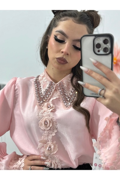 KATYDEA STORE Special shirt with accessorized collar MAYA