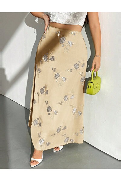 Sheya Shein Curve+ maxi skirt, cream