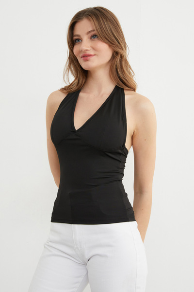 Fulla Moda Halter Neck Covered Blouse