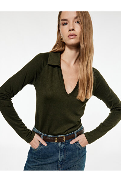 Koton Μακρυμάνικο μπλουζάκι με λαιμόκοψη πόλο