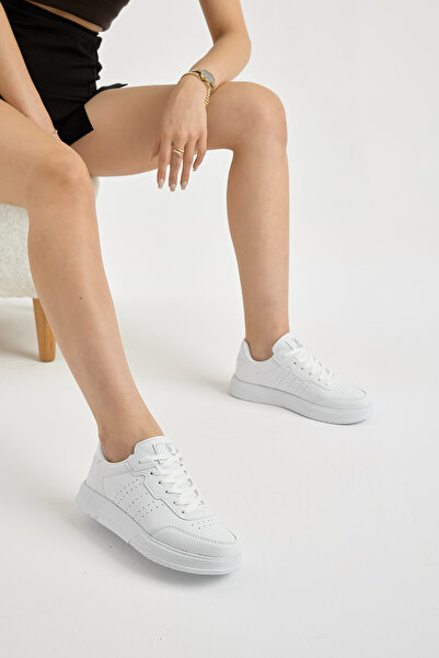 Tonny Black Unisex White Lightweight Faylon Sole Lace-Up Casual Sports Shoes