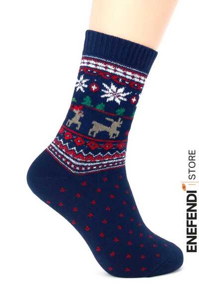 NF ND ENEFENDİ Women's Thermal Thick Navy Blue Socks – Soft Winter Boot Socks...