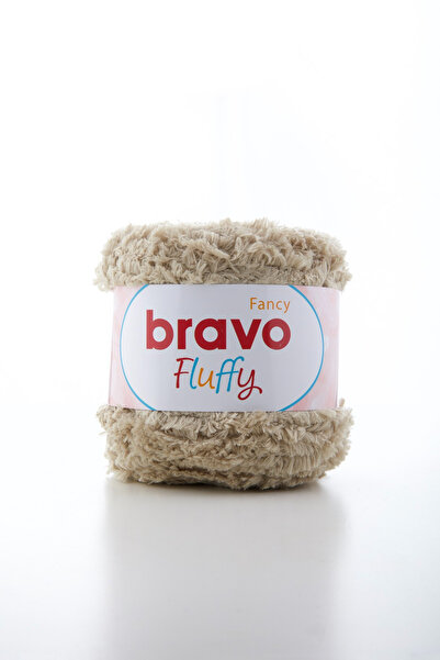 Bravo Fluffy Soft Plush Hand Knitting Yarn 100 Gr 100 Meters (Color Code: 117) Milky Coffee