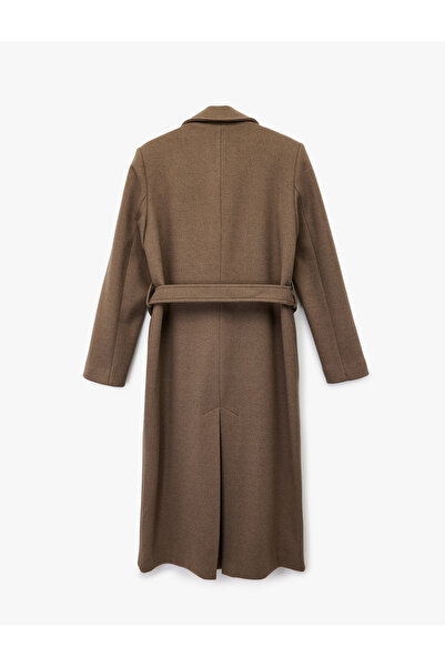 Koton Μακρυμάνικο παλτό με τσέπες διπλό πέτο με ζώνη