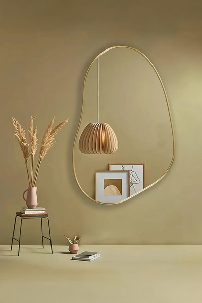 Fawdecor Premium Ahşap Çerçeveli Banyo Aynası Hol Aynası Duvar Aynası - Moder...