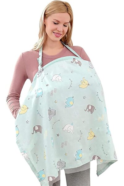 Generic 360° Cotton Nursing Cover with Muslin Layer - Breathable Privacy Cover, Adjustable Neckline - X-Spr