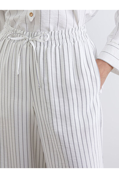 LC Waikiki Elastic Waist Striped Women's Trousers