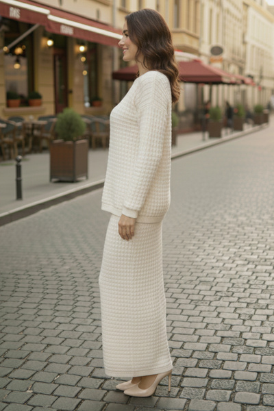 benguen Σετ πλεκτών ενδυμάτων R4480 Χρώμα πέτρας