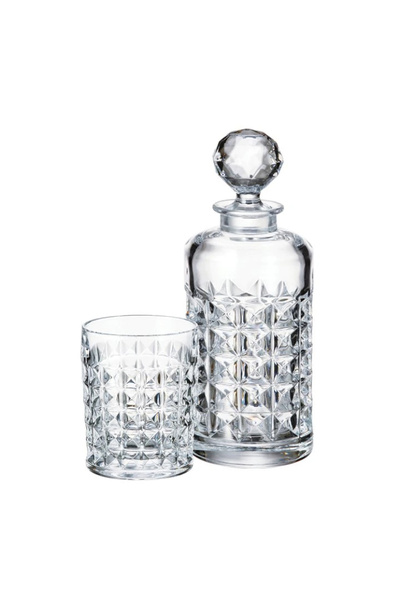Bohemia Jihlava 1845 Decanter set + 6 whisky glasses Bohemia Diamond 700 ml