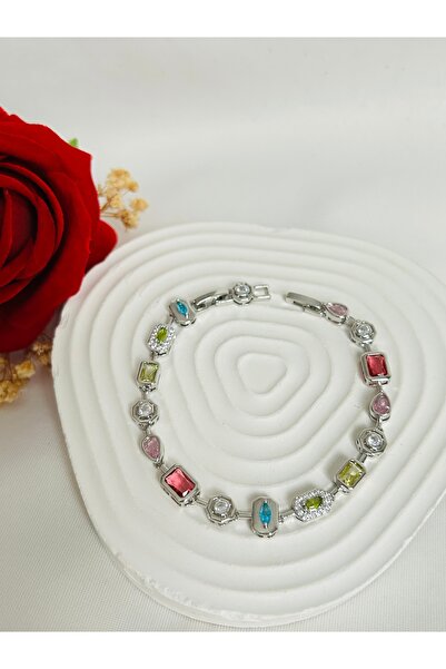 Roya Happiness Y KOLYE TAM TUR BİLEKLİK RENKLİ TAŞLI SU YOLU SEVGİLİYE KIZ AR...