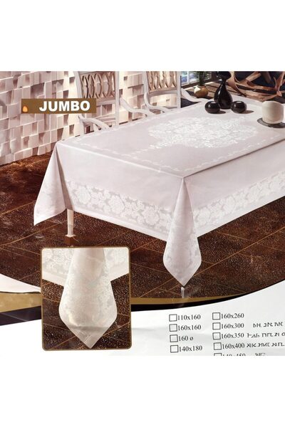 Global-Store Global Store rectangular tablecloth, Jumbo 160x220 cm, cream