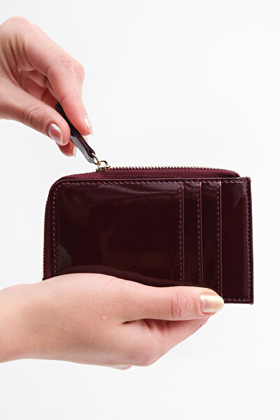 Addax Patent Leather Mini Card Holder Wallet Czdn153