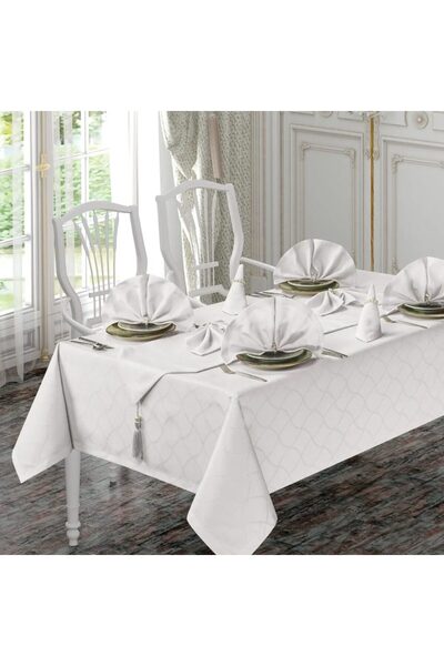 Global-Store Global Store Tina Rectangular Tablecloth 160x220 cm Cream