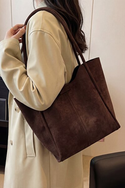 BAHELS Geantă de mână și de umăr pentru femei Bitter Brown Suede