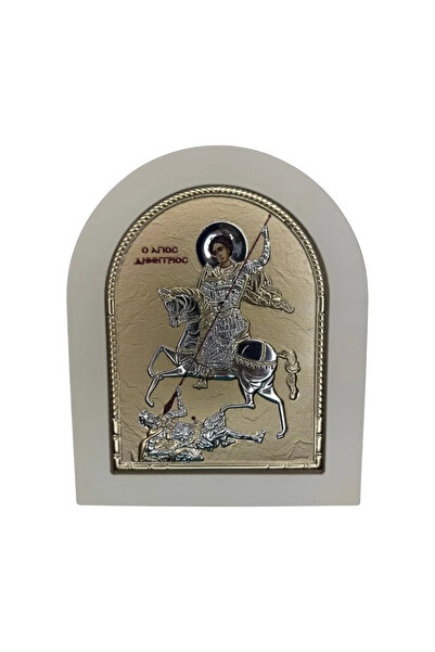 SLEVORI Icoană din argint Sfântul Dimitrie 18,6 x 15,8 cm