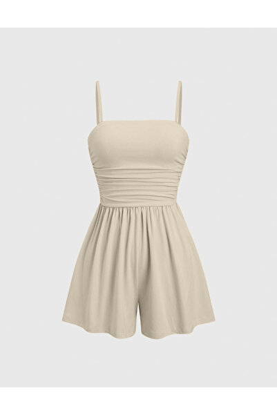 Sheya Shein short jumpsuit, beige