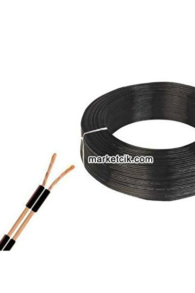 marketcik 2x0,22 mm Siyah Kalaylı Kordon Kablo Tam Bakır 100 metre
