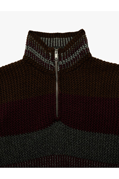 Koton Half Zipper Mock Neck Long Sleeve Knitwear Sweater