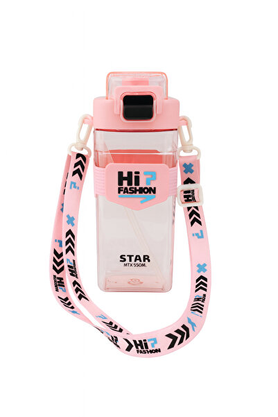 OEM Sticlă HiP Fashion 650ml roz – Model Star cu curea lungă și capac cu sist...