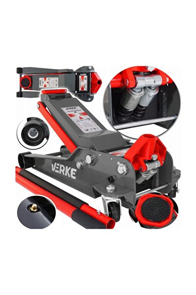 VERKE Cric hidraulic tip crocodil cu roti , capacitate 4 tone,