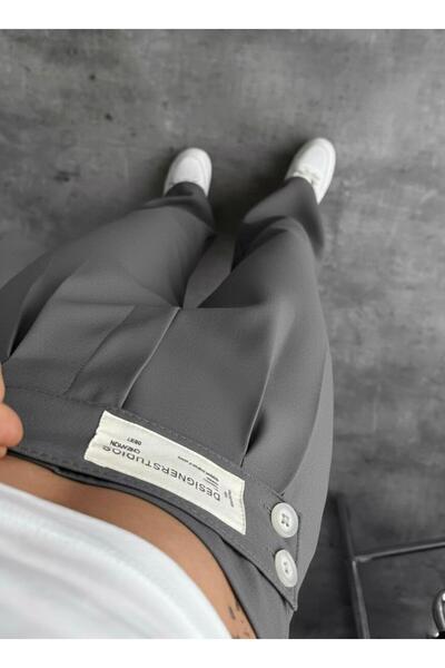 HA-KA GİYİM Women's Imported Doubleface Palazzo Pants with Belt Detail, Pleated, High-Quality Product, Does Not Fade