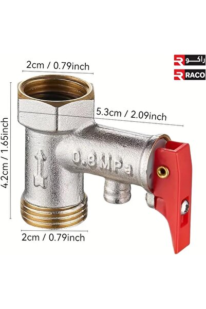 Raco صمام أمان الماء الساخن المضمن G1/2" صمام تخفيف الضغط النحاسي 0.8 ميجا با...